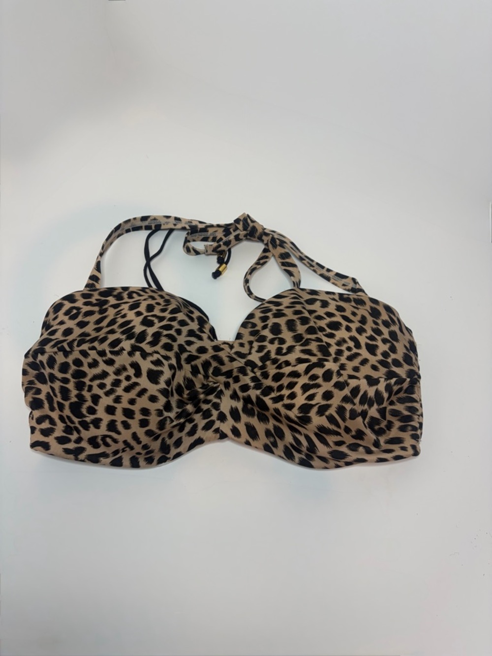 Victoria's Secret Leopard Print Bikini Top - Tan & Black Size 34DD